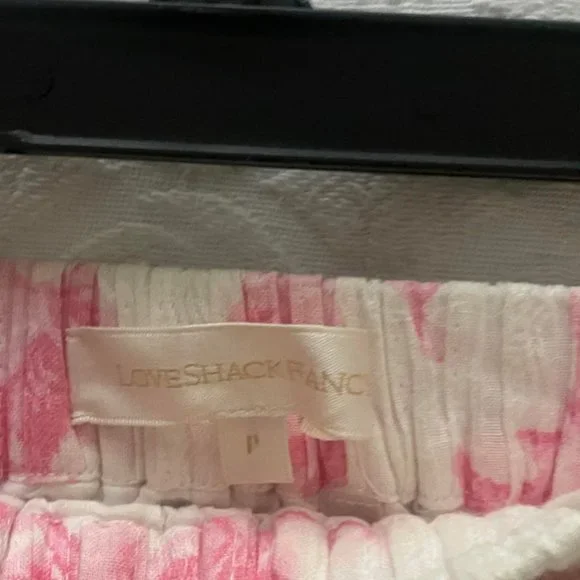 LoveShackFancy Cove Mini Skirt Pink White Bouquet Floral Print Lace - Size P - Picture 3 of 3